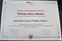 Recognition as Young Investigator - Certificate given by the European Society of Cardiology